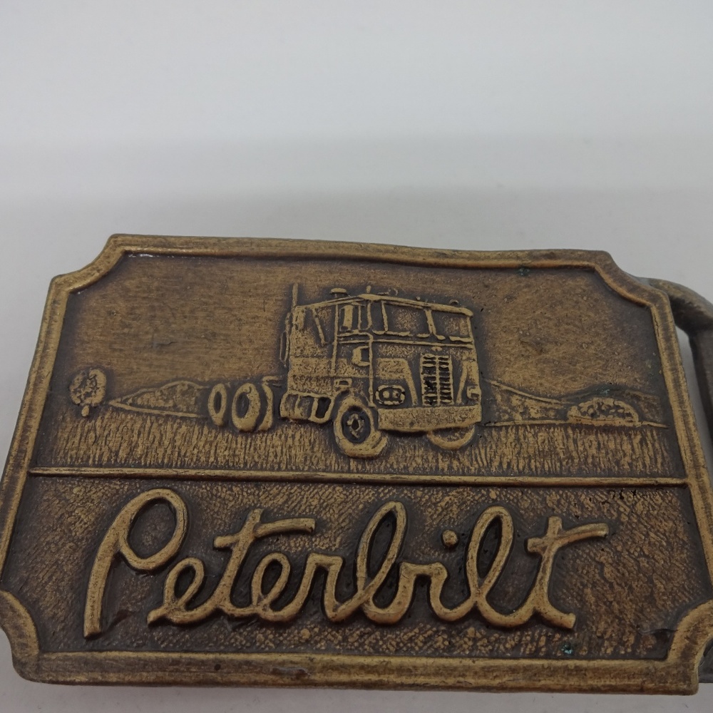 Peterbilt Trucker Brass Belt Buckle